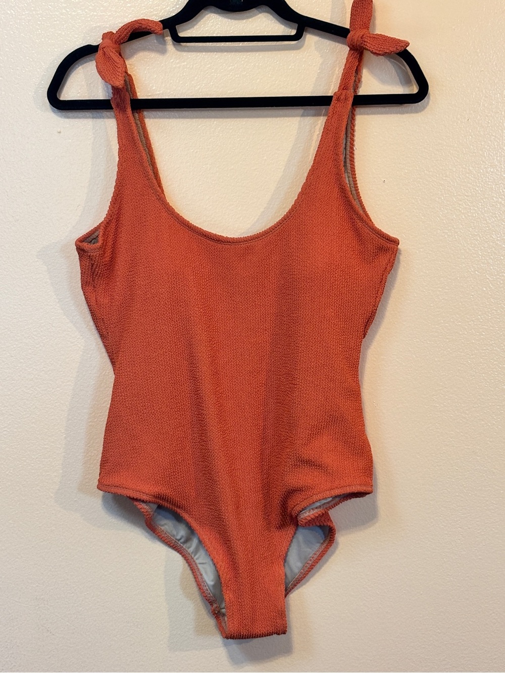 Kona Sol Tie-Shoulder One-Piece Swimsuit in Rust